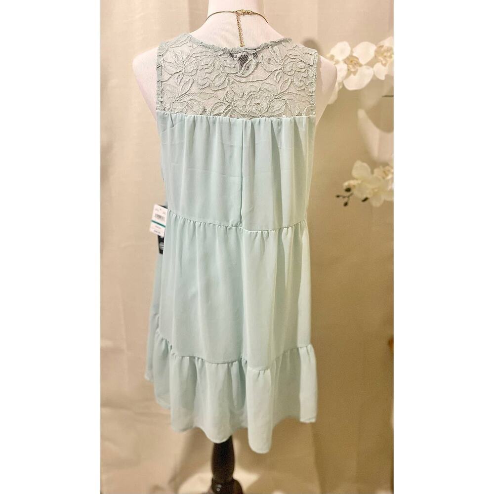 As U Wish Junior's Lace Babydoll Dress Light Blue - Picture 5 of 6